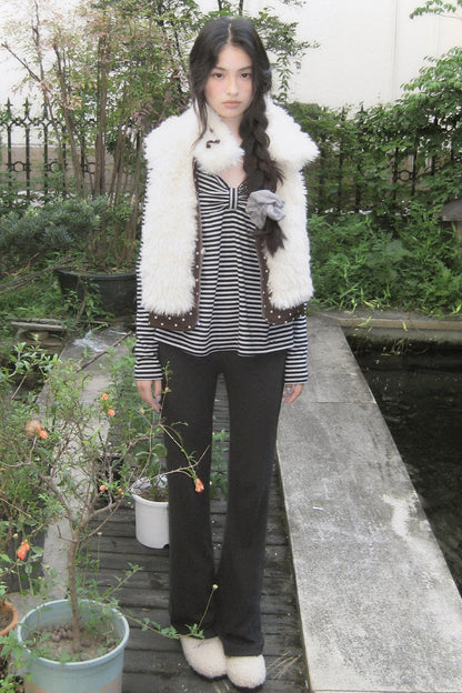 High-Waisted Striped Flared Pants