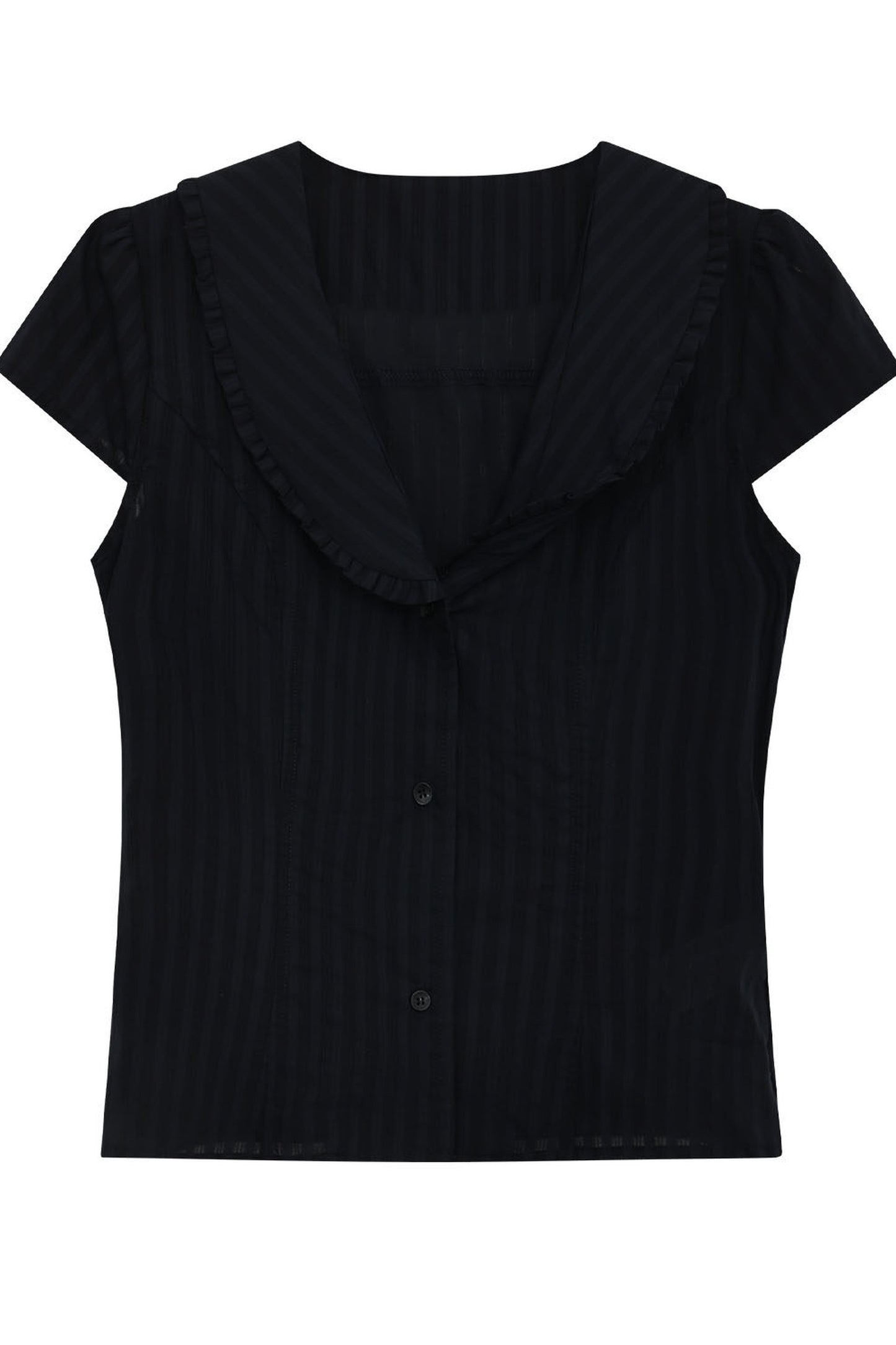 Navy Blue Vertical Stripe Shirt Set-Up