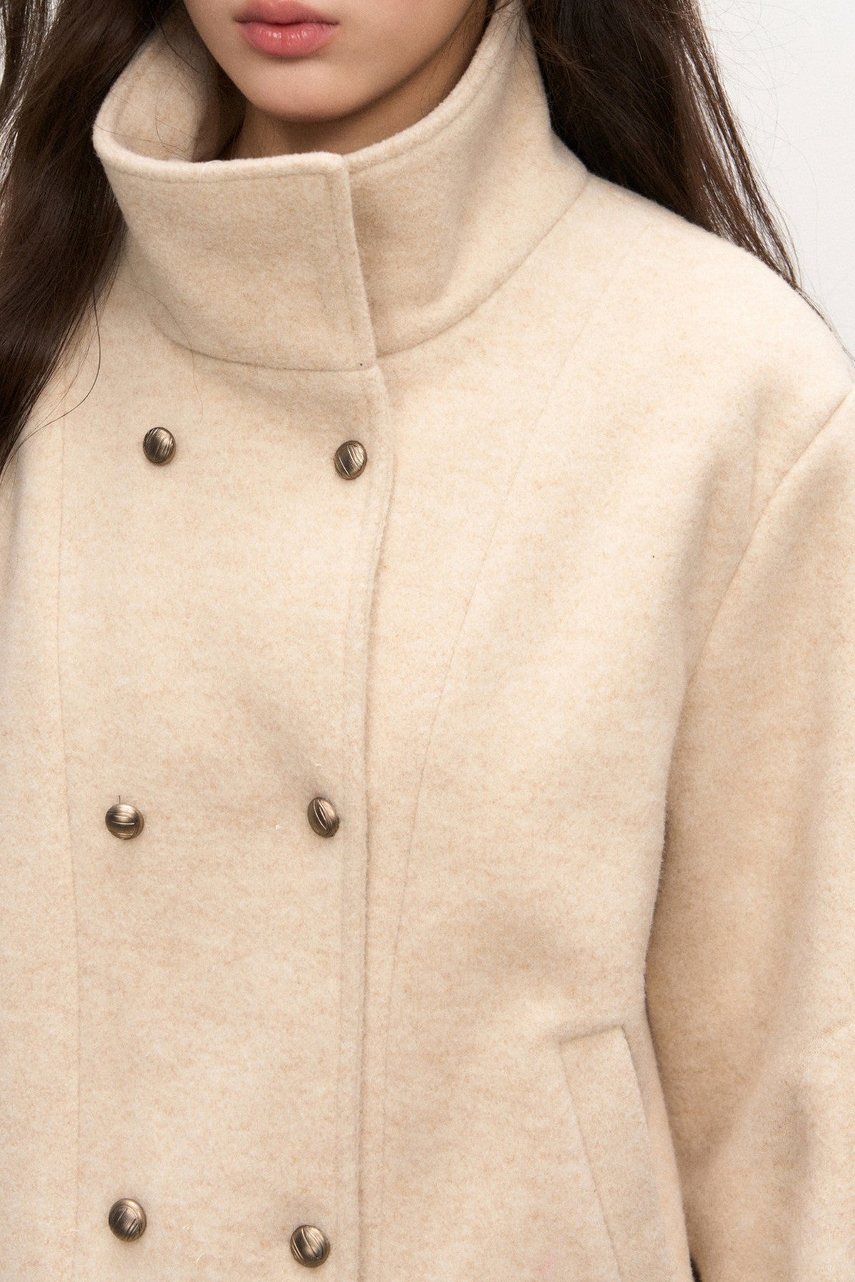 Double-Breasted Wool Jacket and Skirt Set-Up