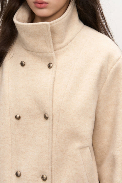Double-Breasted Wool Jacket and Skirt Set-Up