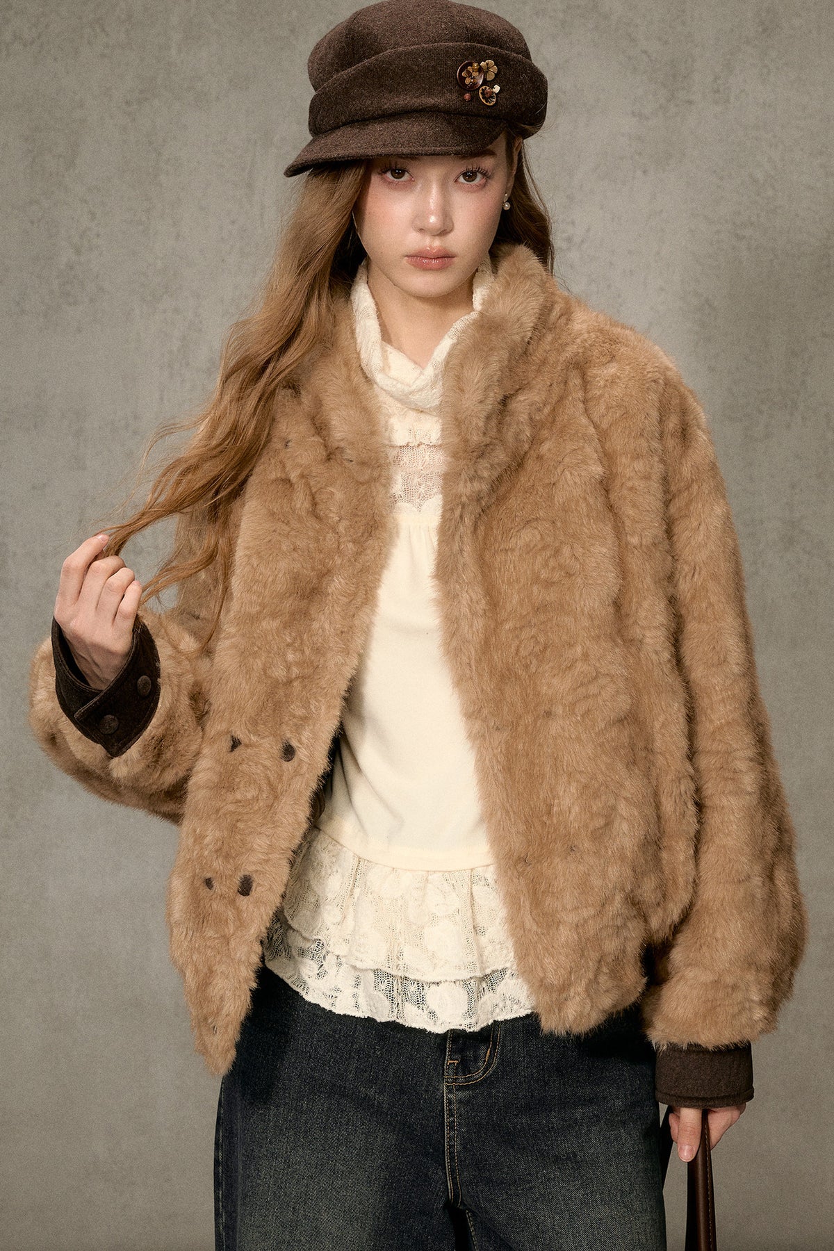 Reversible Faux Suede Plush Jacket