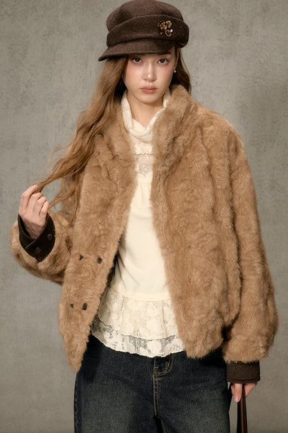 Reversible Faux Suede Plush Jacket
