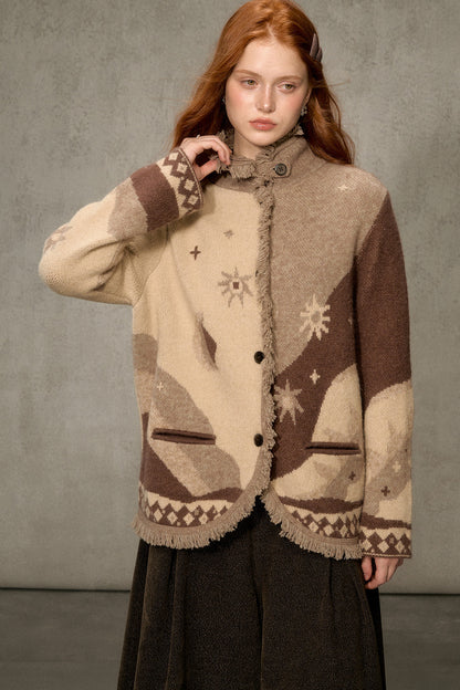 Jacquard Knit Cardigan