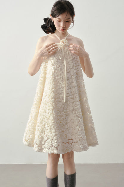 Robe jacquard blanc lait