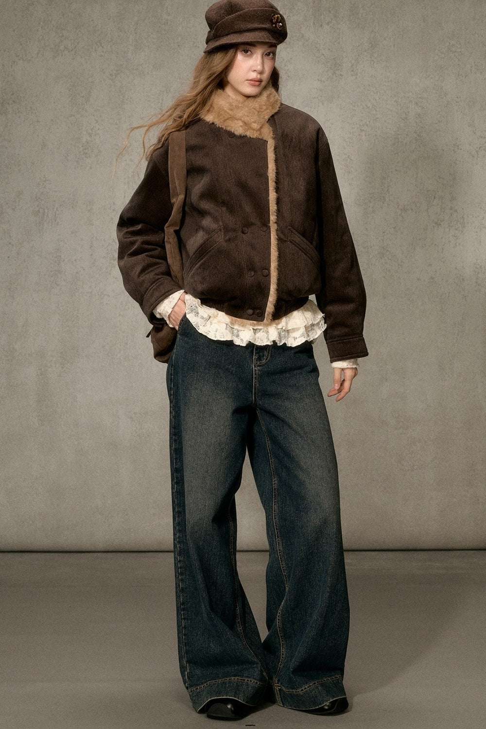 Reversible Faux Suede Plush Jacket
