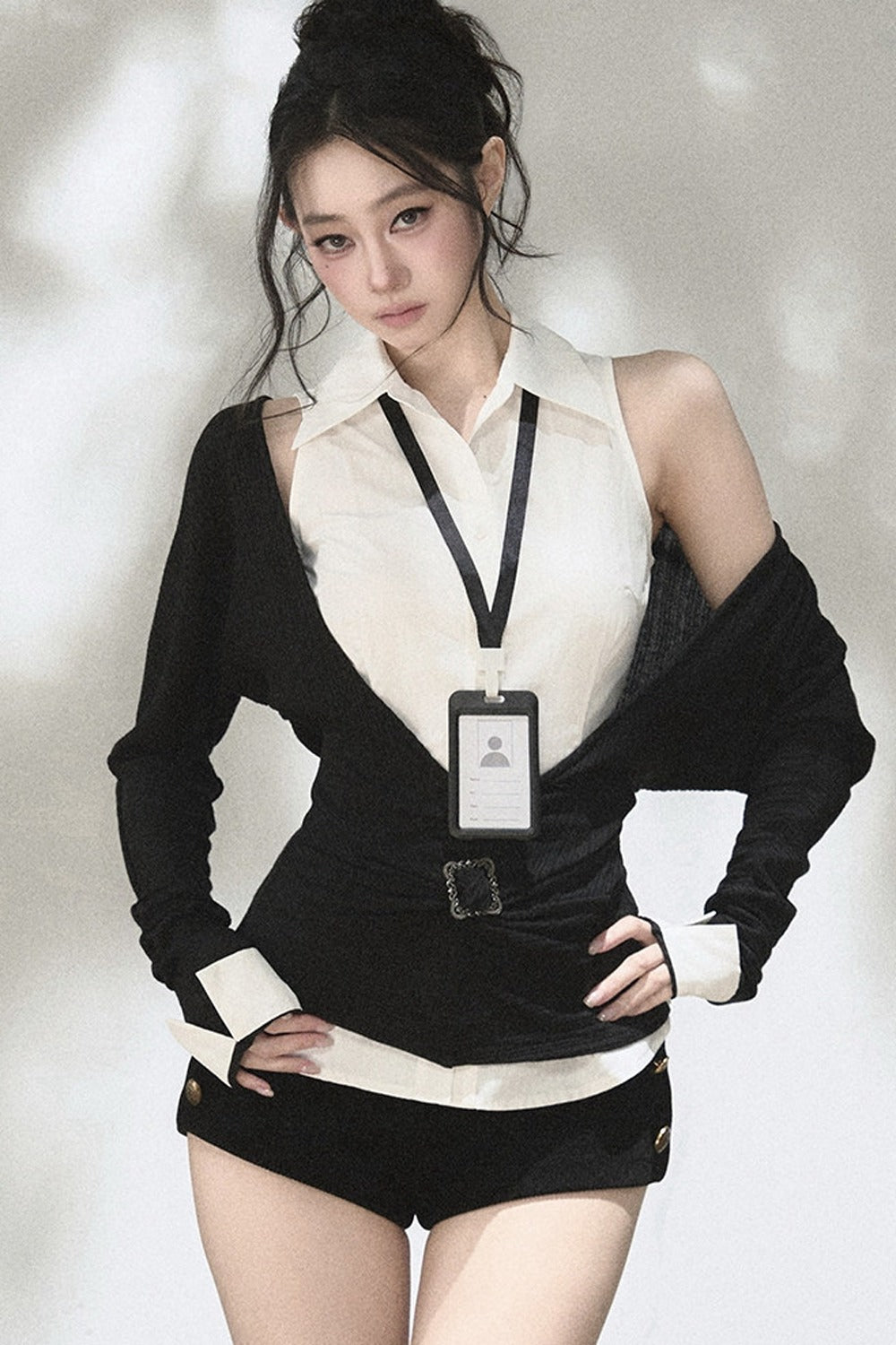 Layered-Look Knit Top Set-Up