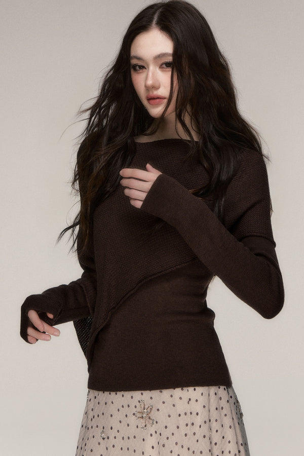Soft Wind Cape Pullover Knit Top
