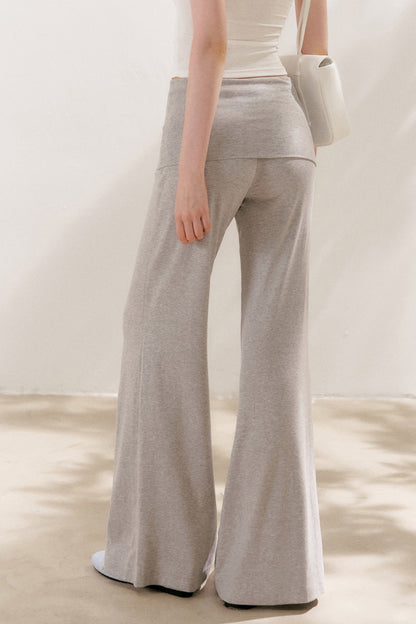 Wide Waist Straight Leg Knit Pants