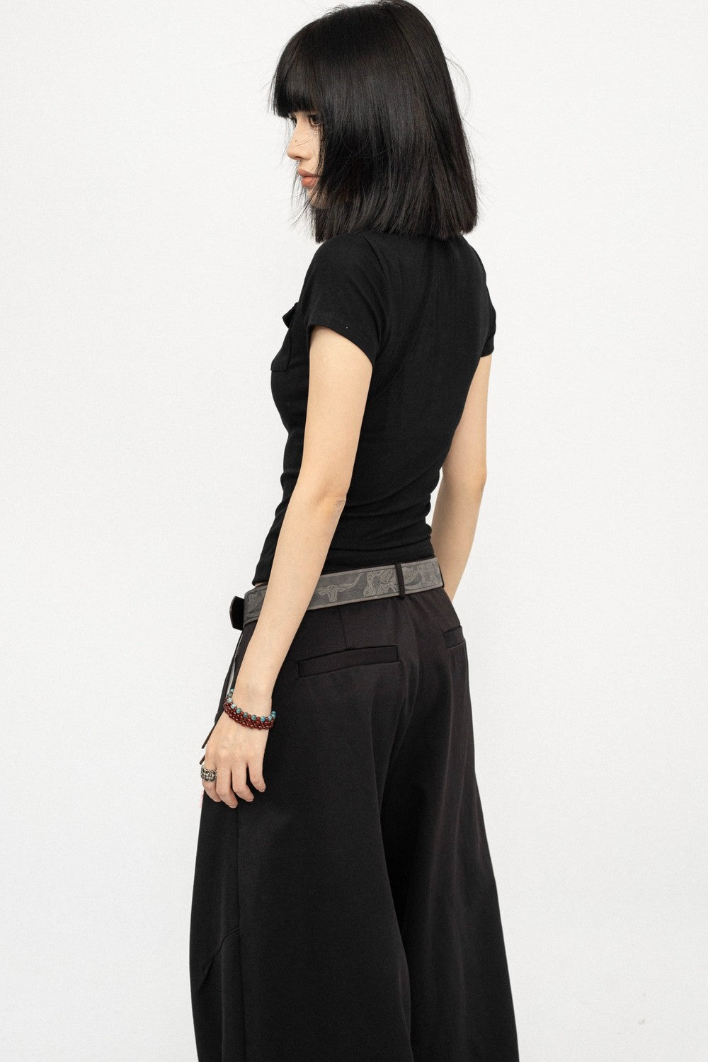 Black Polo Collar Top