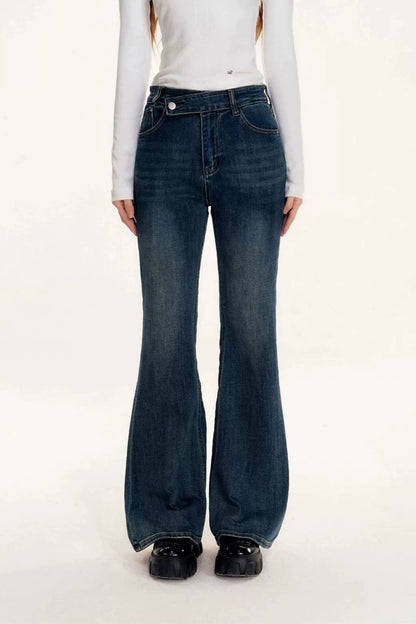High-Waist-Schlagjeans