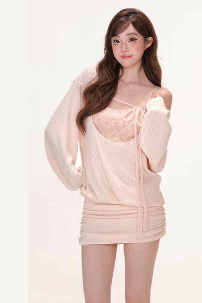 Langarmkleid mit Camisole-Set