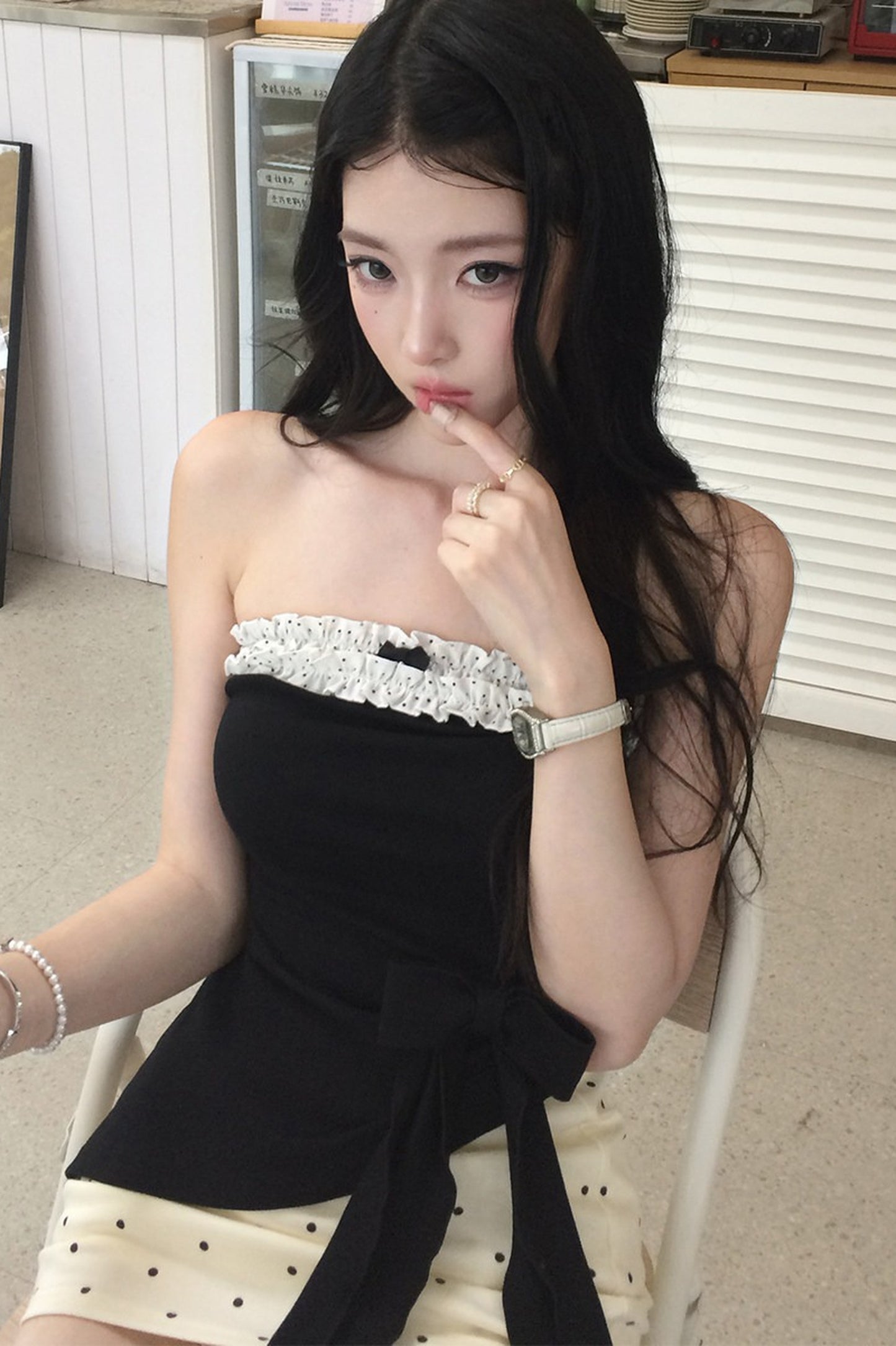 Lace Trim Polka Dot Set-Up