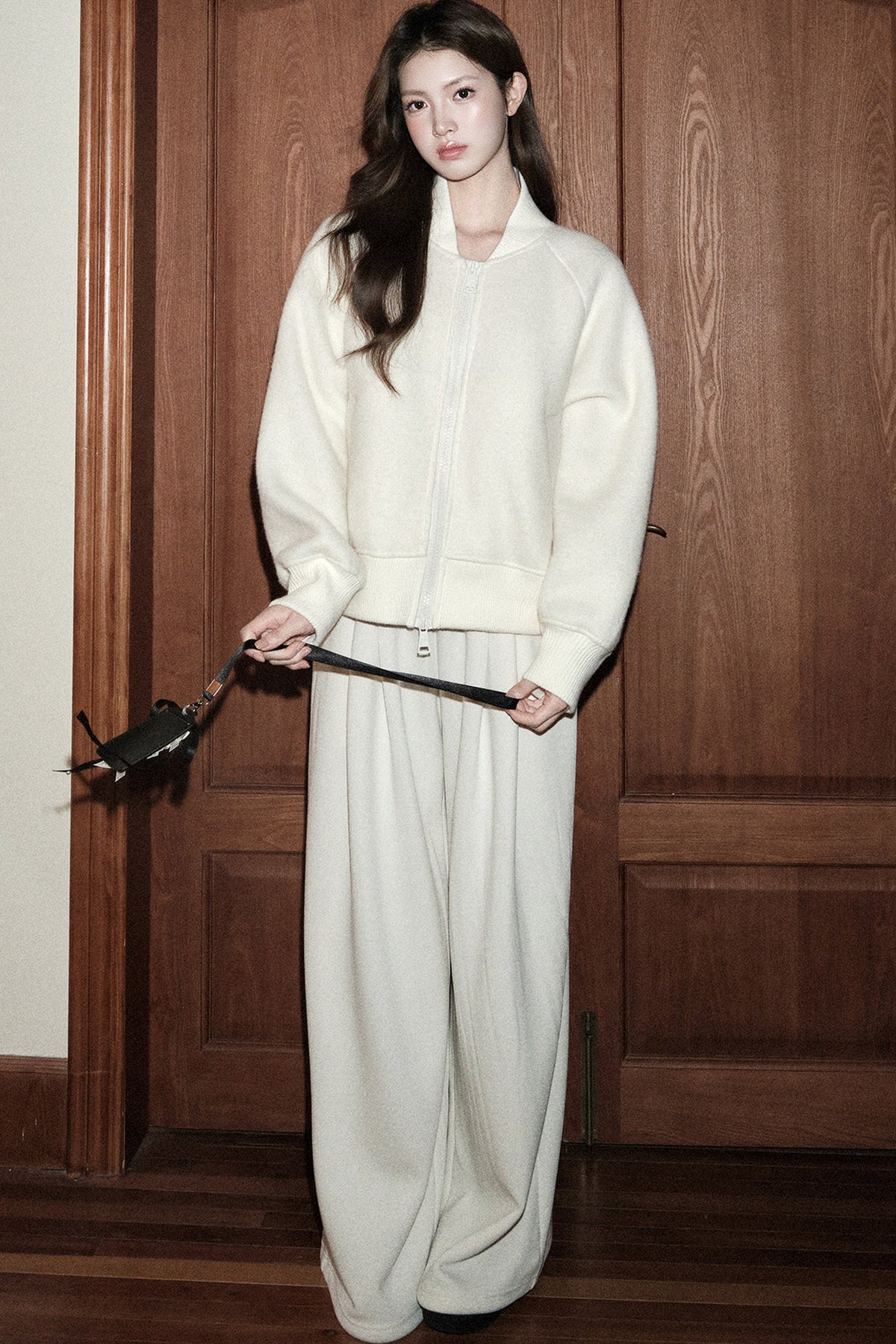 Loose Wool Blend Stand Collar Jacket