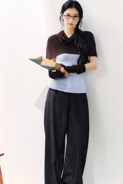 Detachable Shawl Knit Top Set-Up