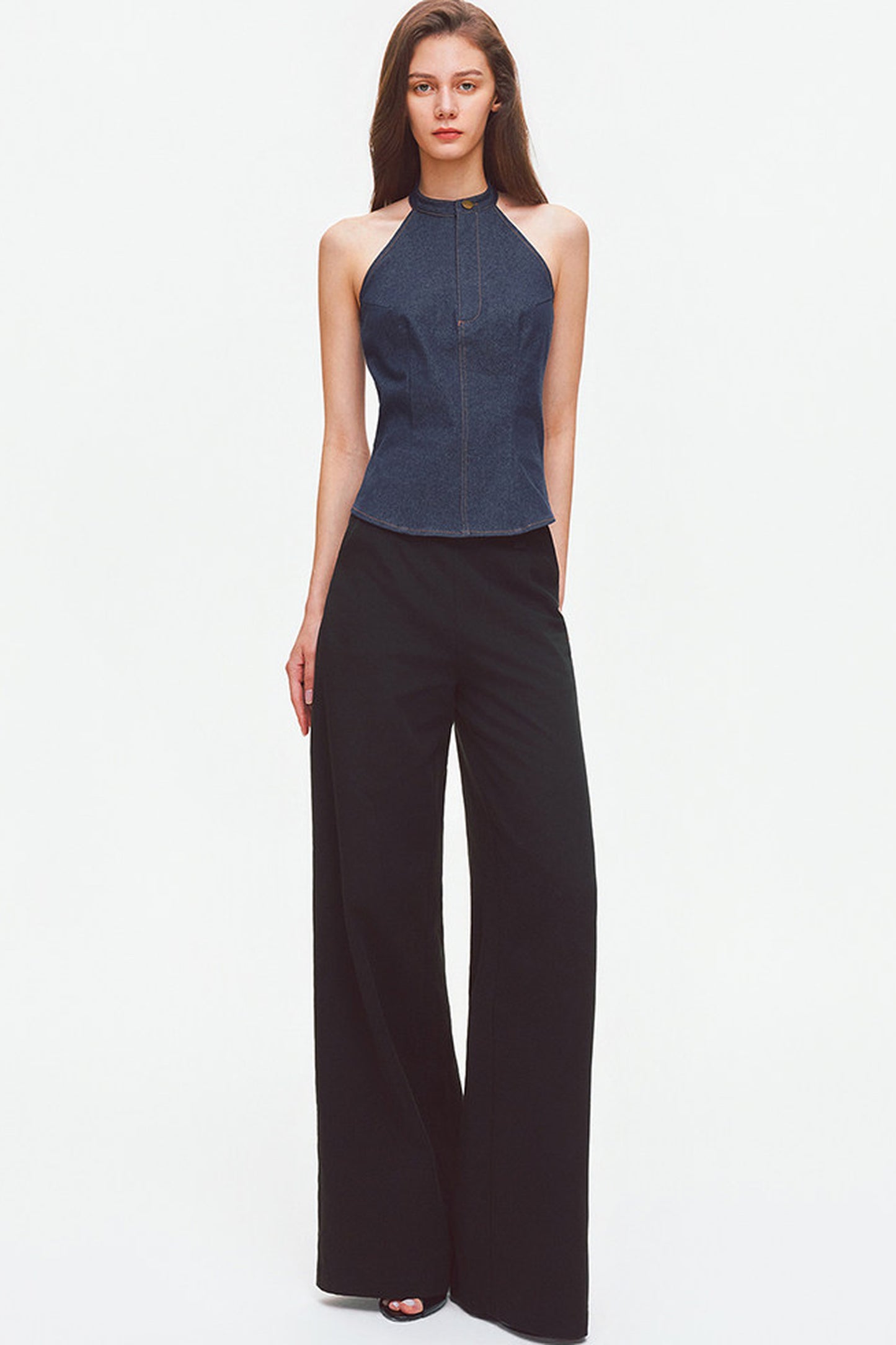 Tencel Linen Cotton Wide-Leg Trousers
