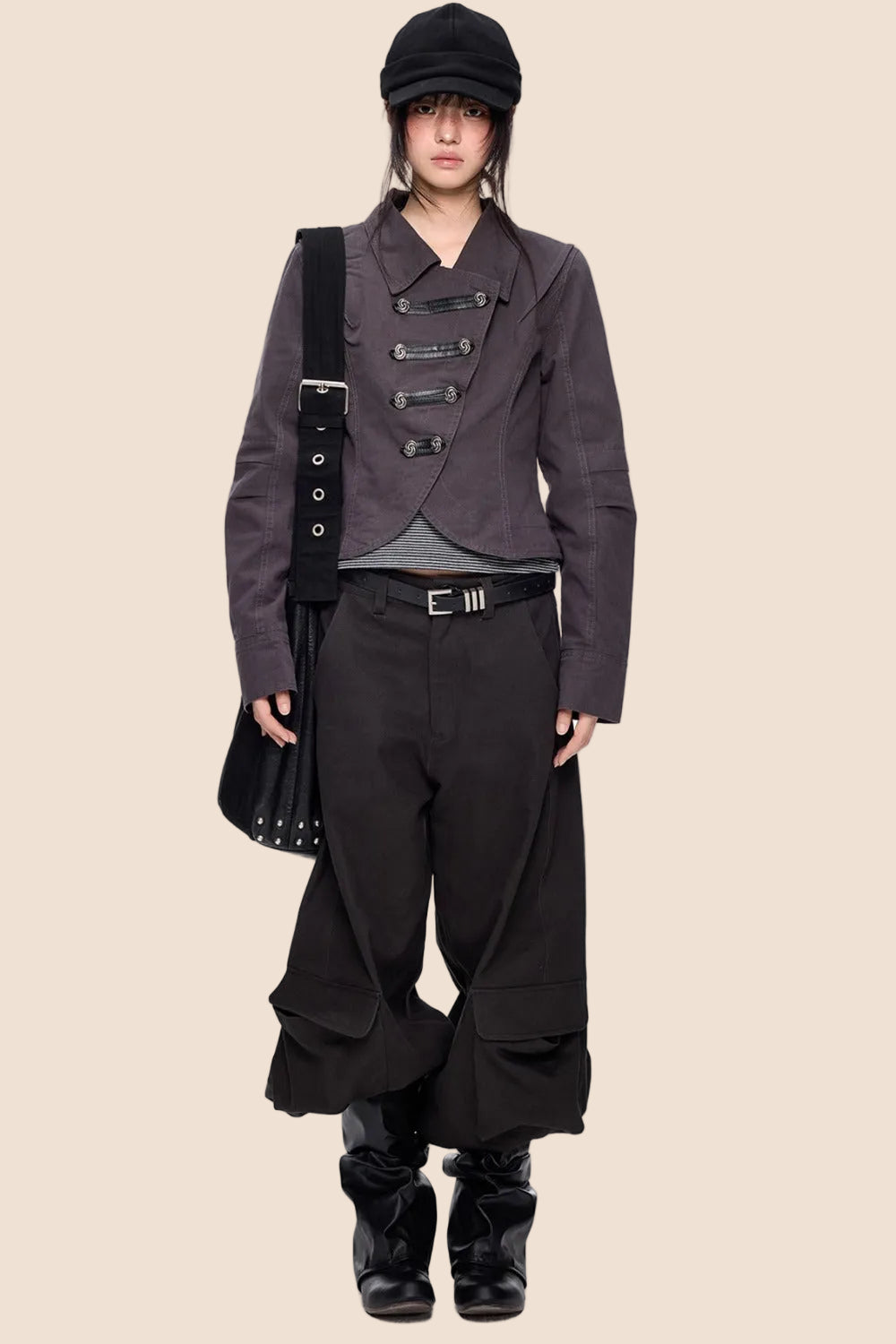 Palace-Style Double-Breasted Short Jacket