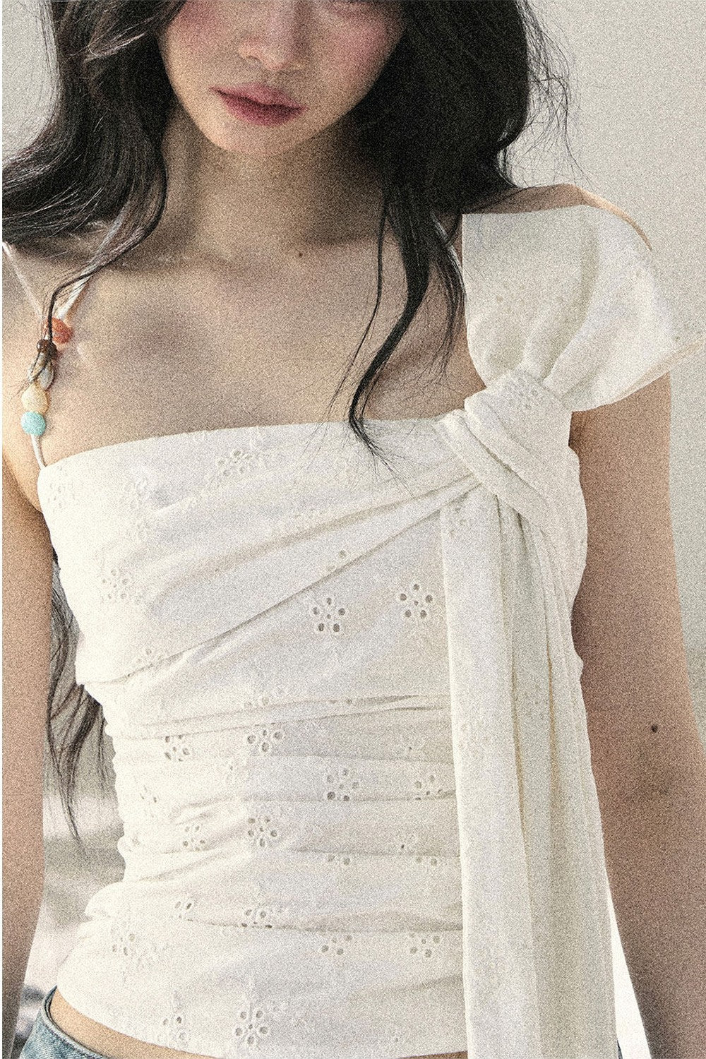 Halter Knot Pleated Top