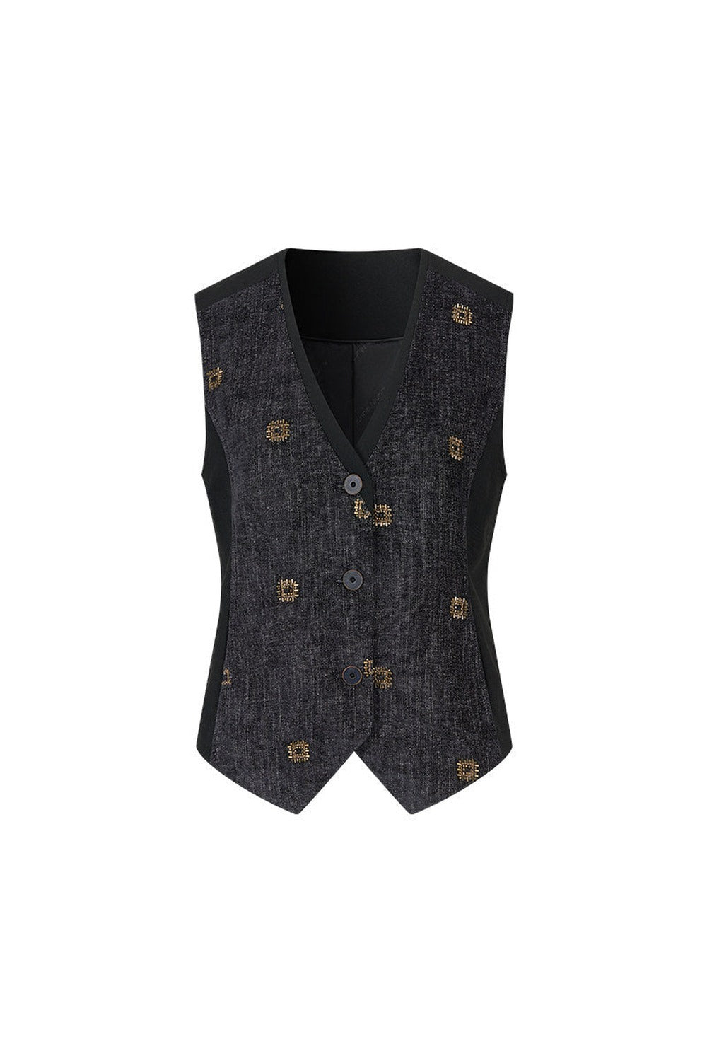 Completo rétro con gilet e gonna con perline