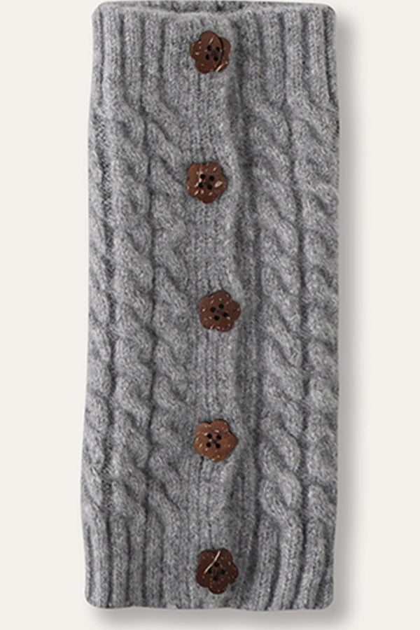 Flower Button Leg Warmers Knit