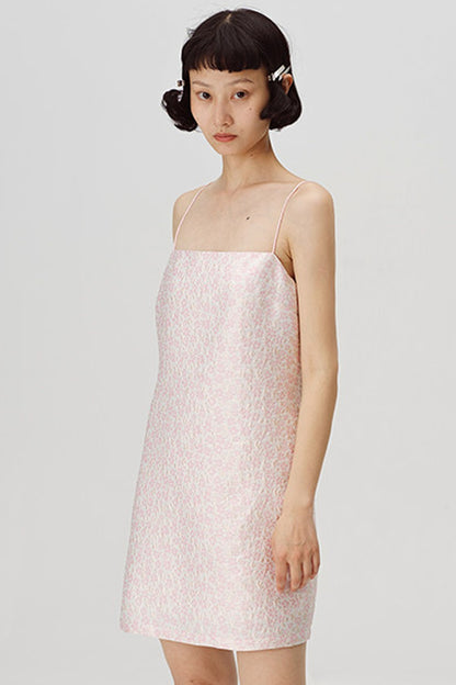 Pink Peach Blossom Strap Dress