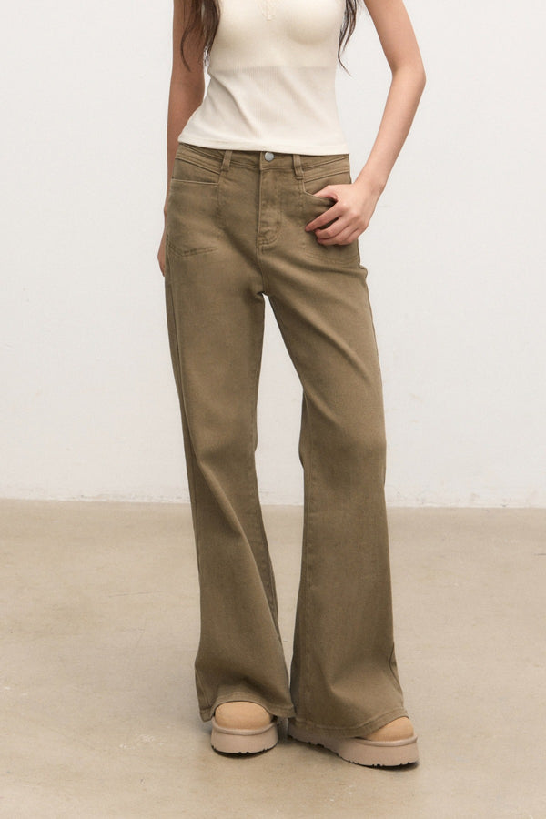 High-Waisted Flared Jeans and Jacket Set-Up
