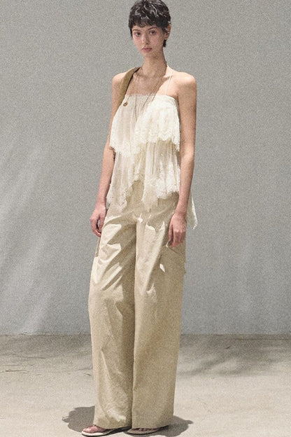 Pantaloni cargo a gamba larga