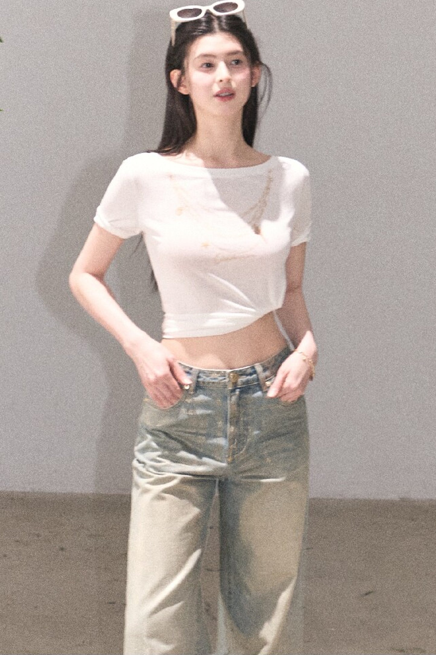 Retro Gradient Cotton Jeans