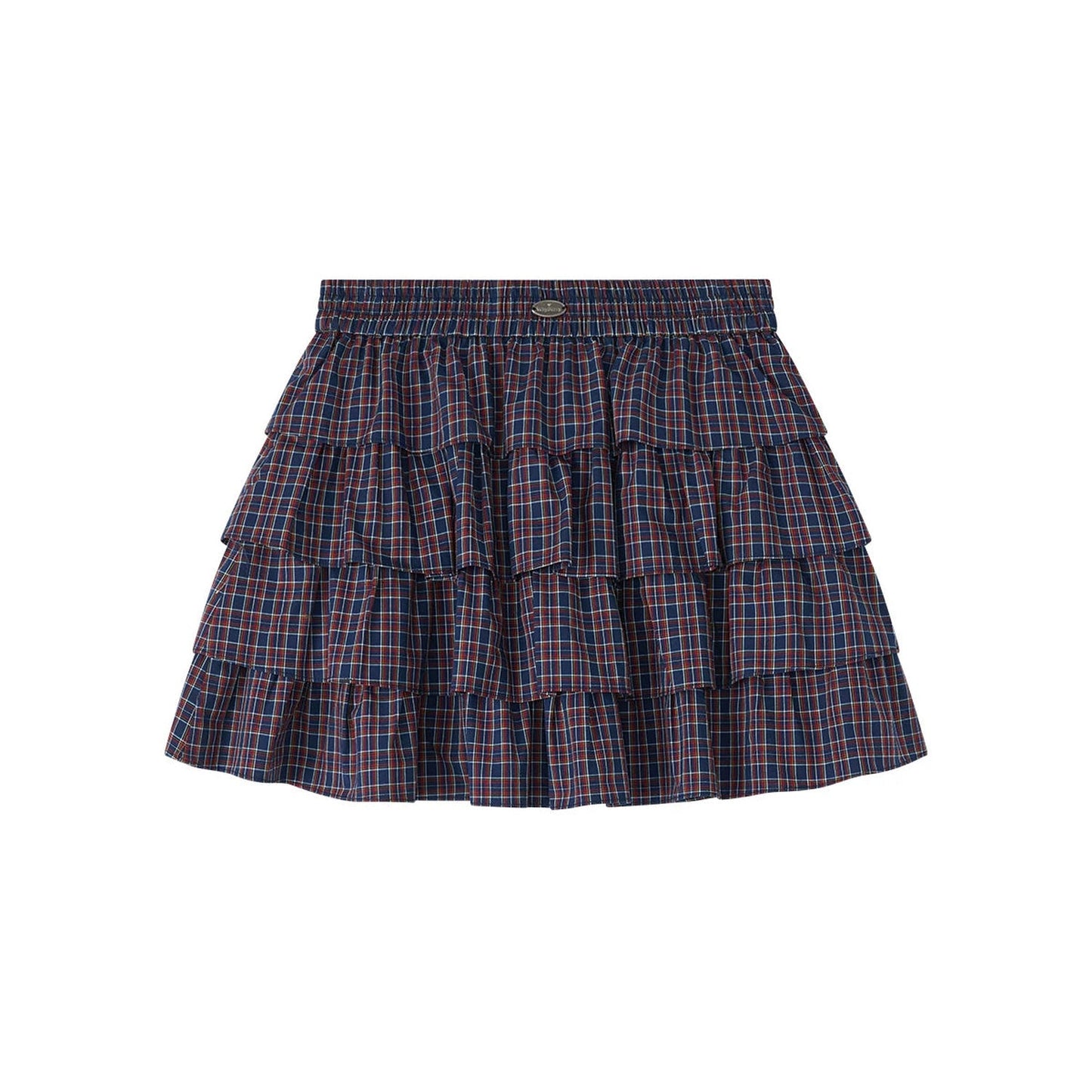 Retro Plaid Ruffled Skirt