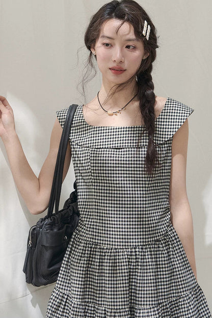 Cloud Garden Plaid Dress