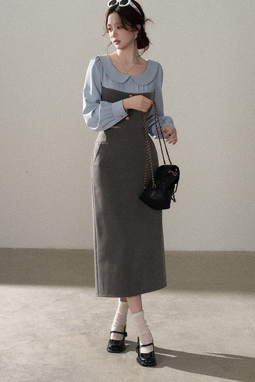 Color-Block Top and Skirt Set-Up