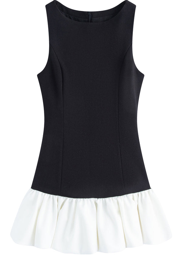 Sleeveless Black Tank Dress and White Shirt