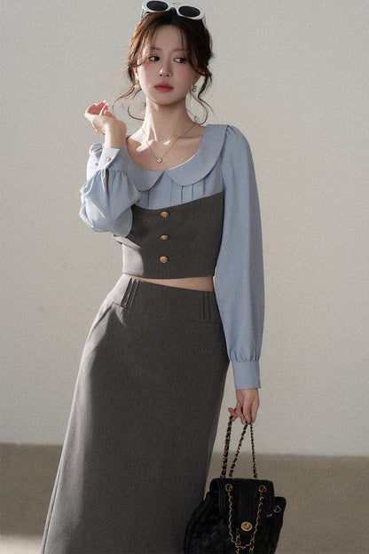 Color-Block Top and Skirt Set-Up