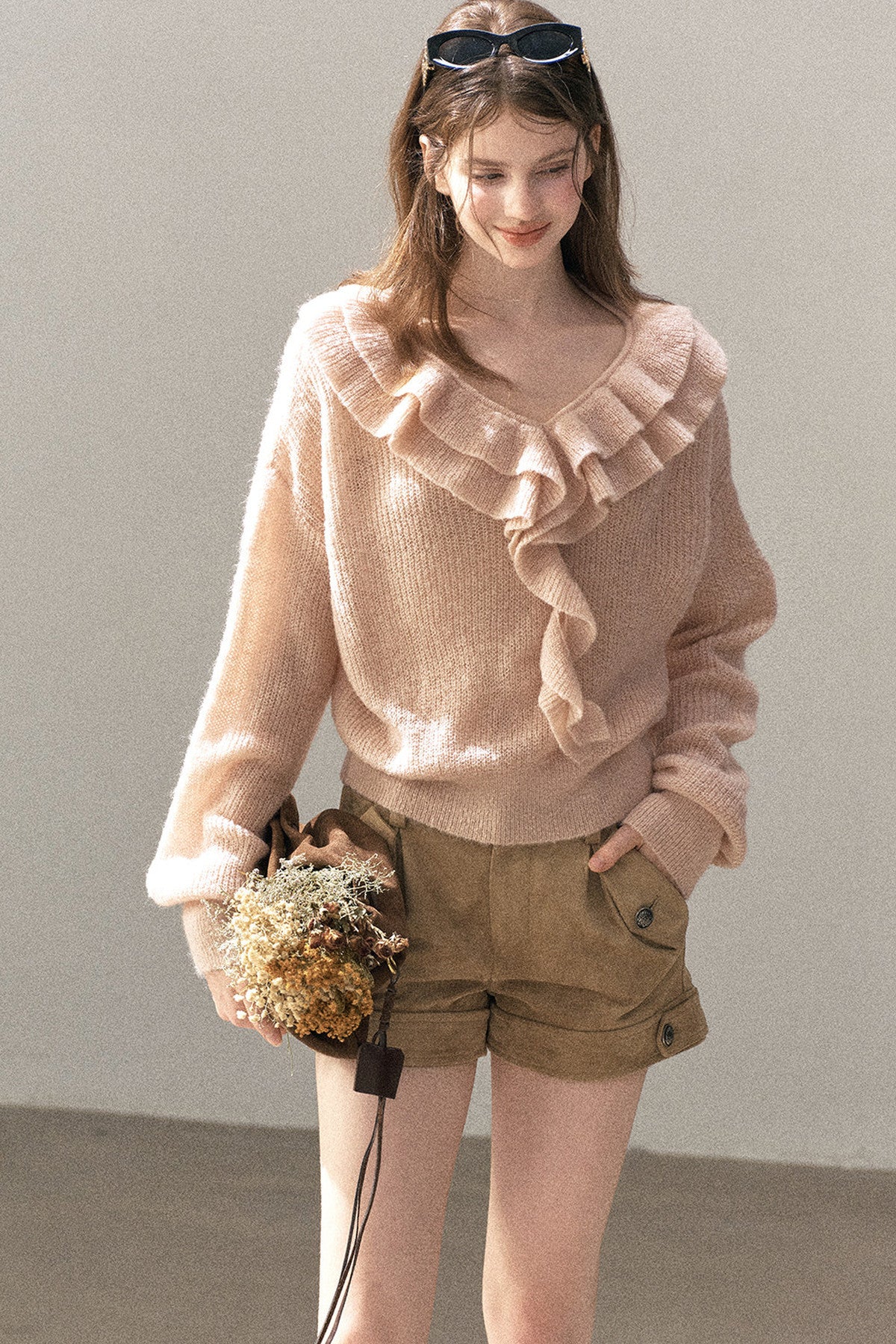 Ruffled Wool Sweater