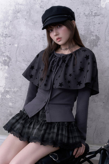 Star Schalkragen-Zweiteiler-Strickjacke