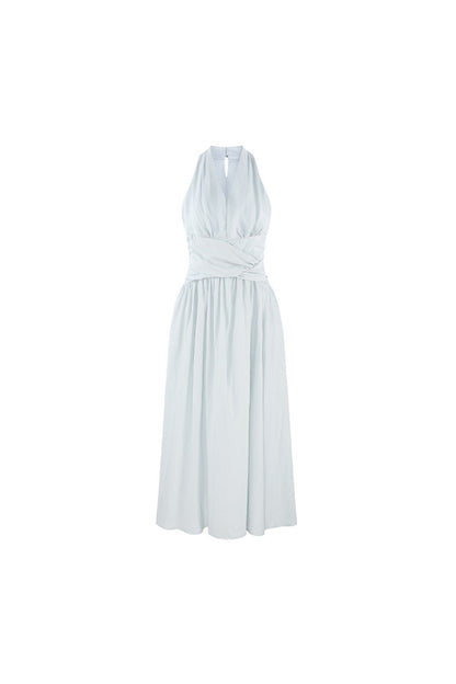 French V-Neck Halter Long Dress