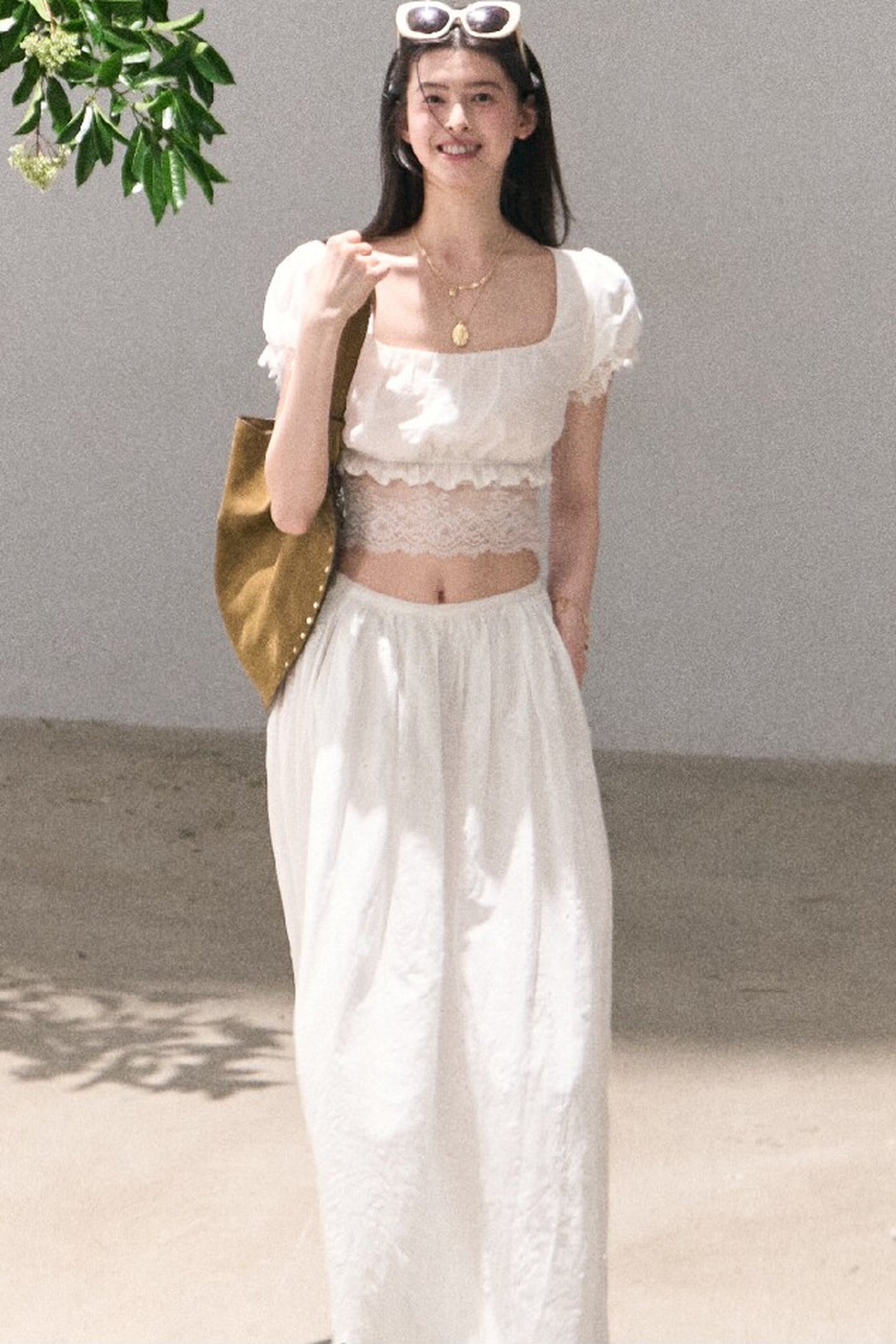 Gardenia Lace Puff Blouse