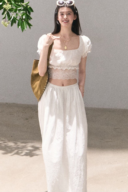 Gardenia Lace Puff Blouse