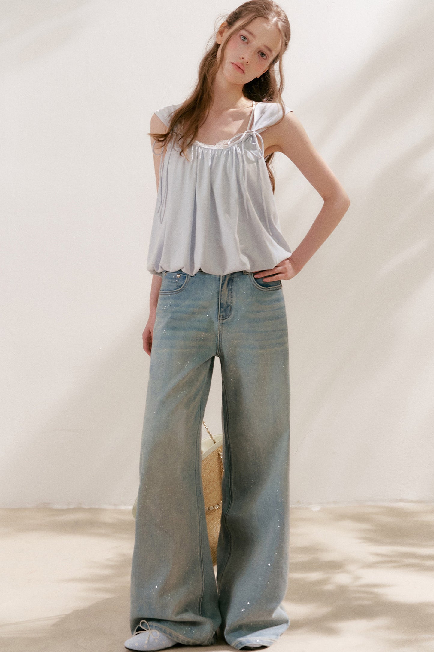 Tencel Linen Cotton Lace Camisole Top