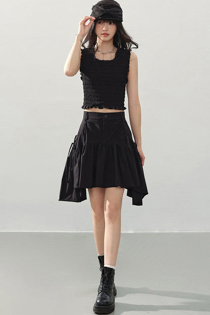 Irregular A-Line Mini Skirt