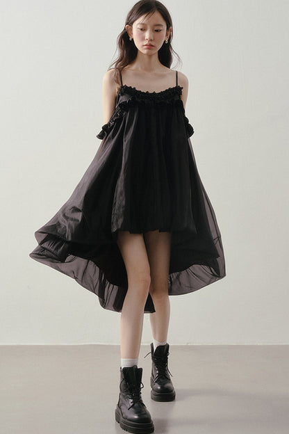 3D Floral Suspender Dress