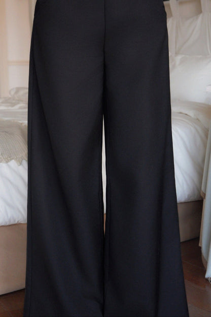 Pantalones de pierna ancha de talle alto