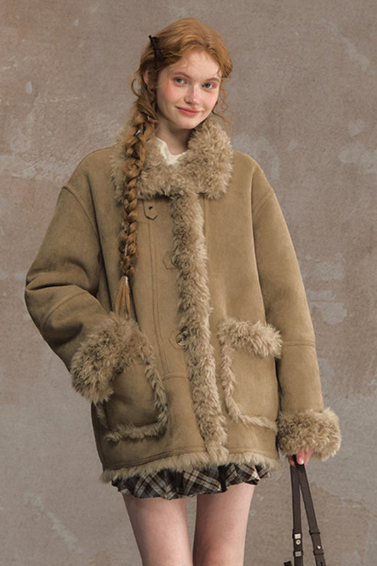 Reversible Fluffy Lamb Wool Jacket