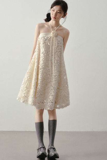 Robe jacquard blanc lait