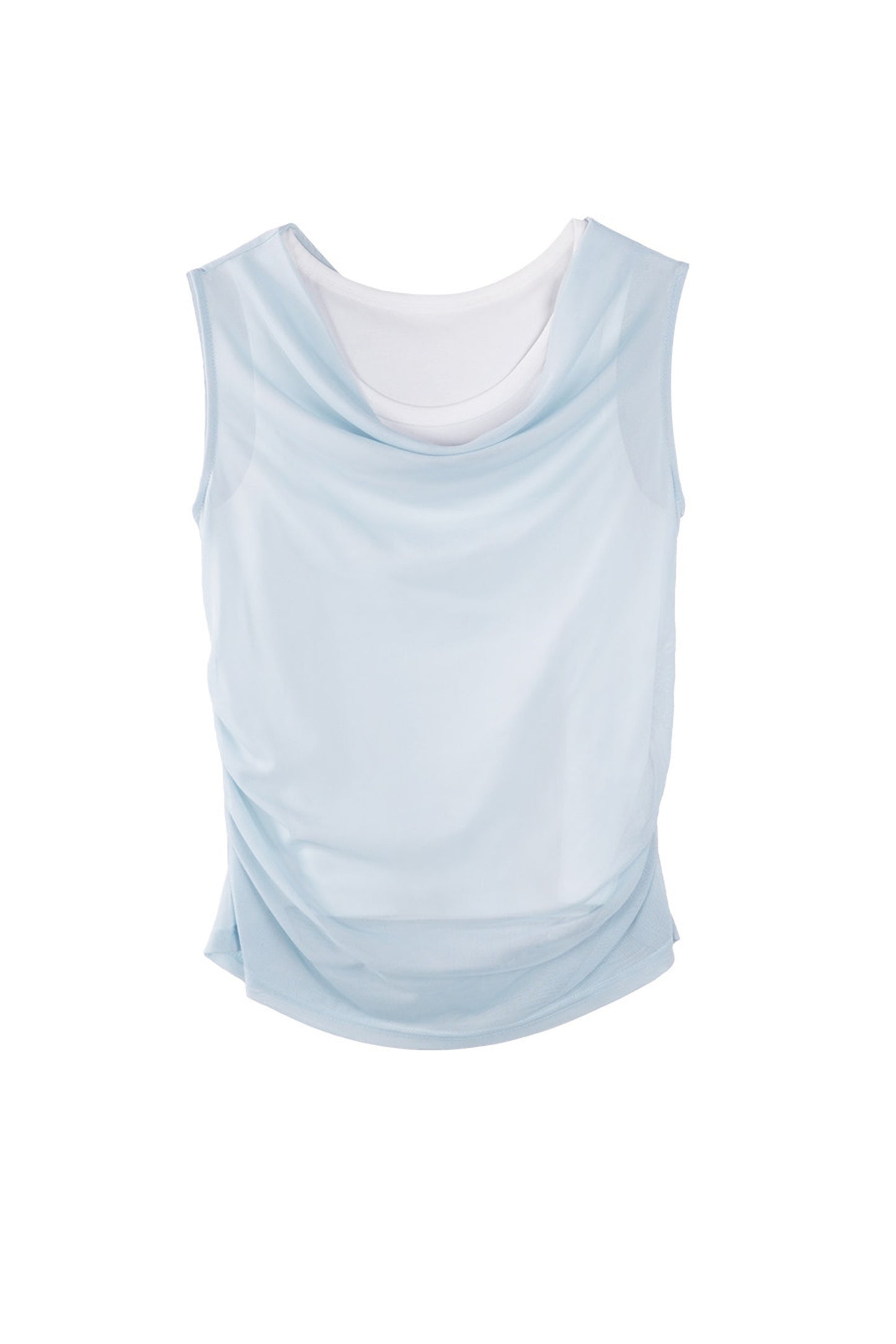 French One-Shoulder Contrasting Color Camisole