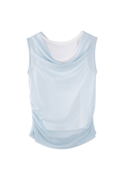 French One-Shoulder Contrasting Color Camisole