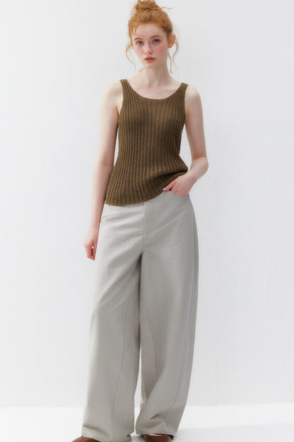 Hollow Ribbed Knit Camisole