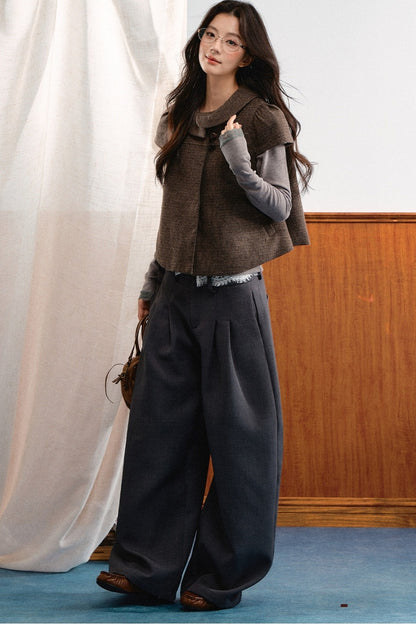 Natural Waist Lace Wide-Leg Pants