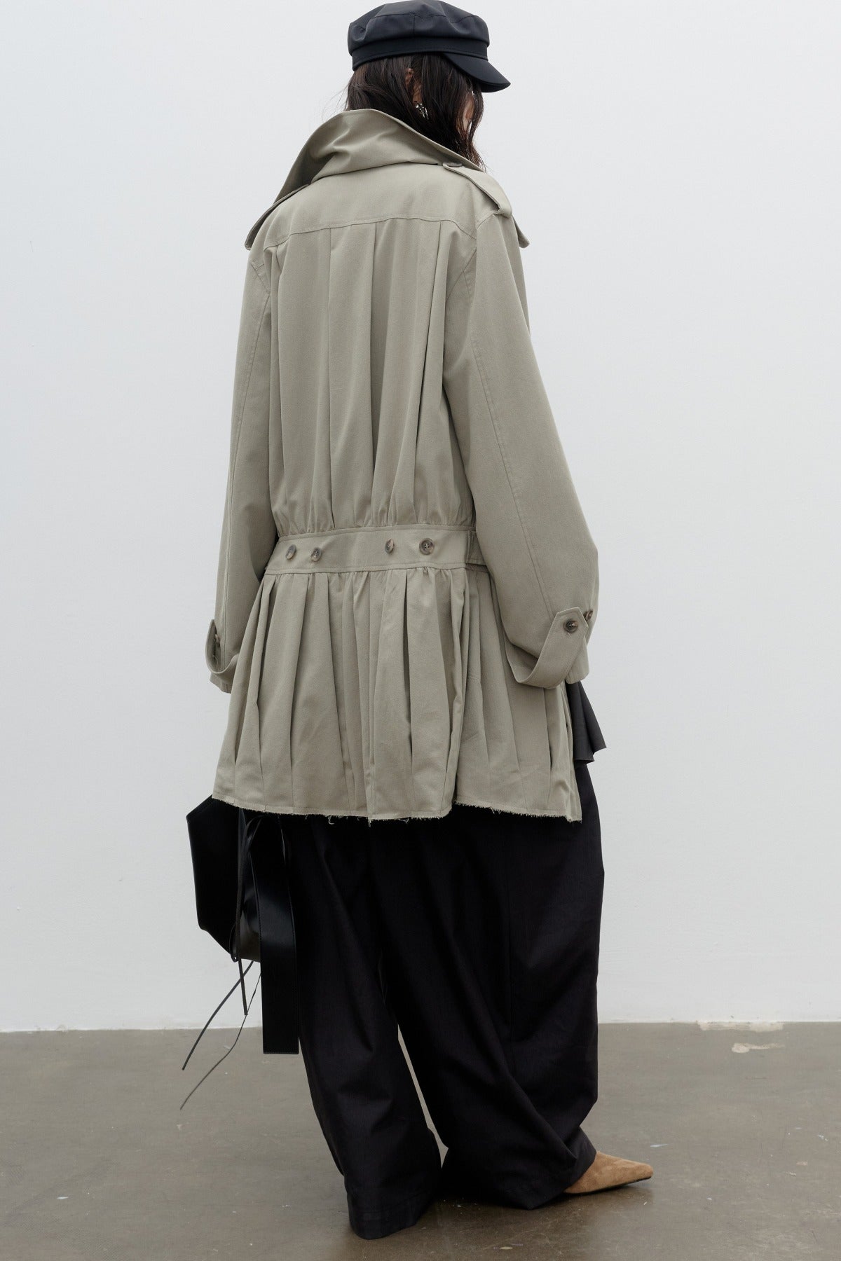 Sculptural Pleated Balloon Windbreaker