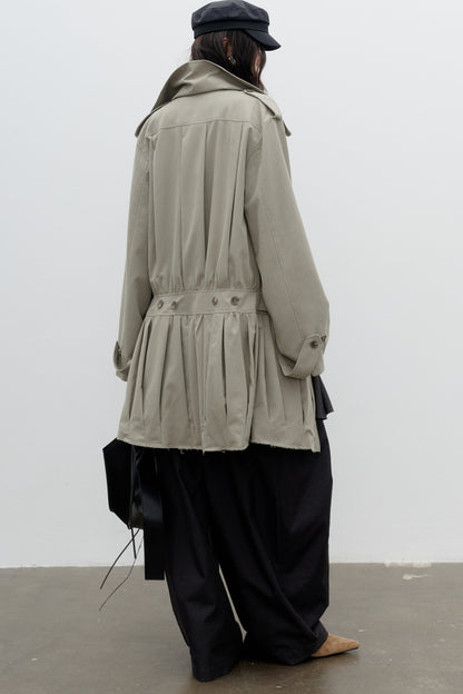 Sculptural Pleated Balloon Windbreaker