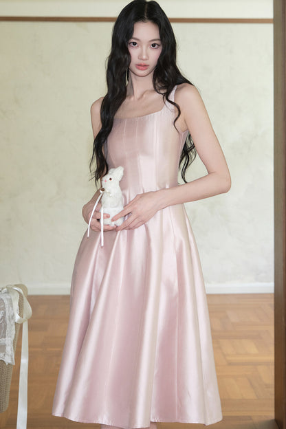 Lyocell Square-Neck A-Line Dress
